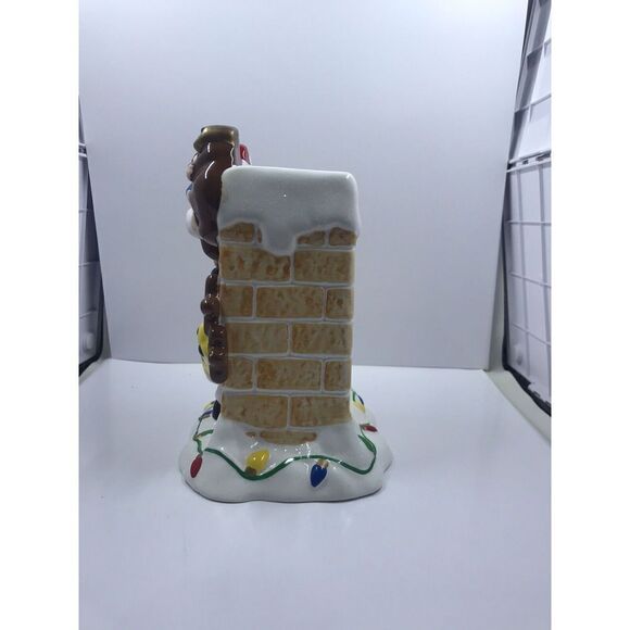 Vintage M&M Christmas Chimney Vase Mars Company Santa Reindeer - Picture 4 of 8